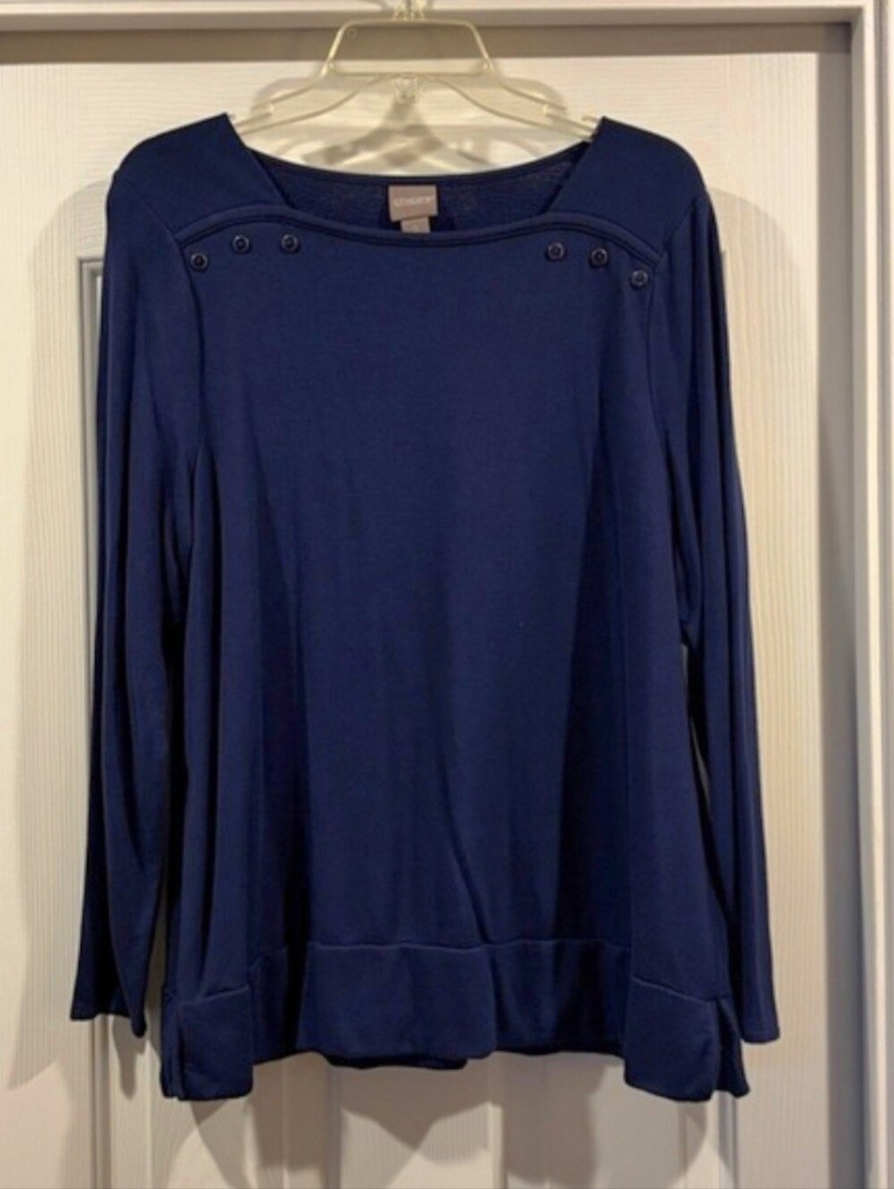 CHICO'S ultimate T-shirt TOP like new 3/4 SLEEVES size large CHICO'S SIZE 2 navy